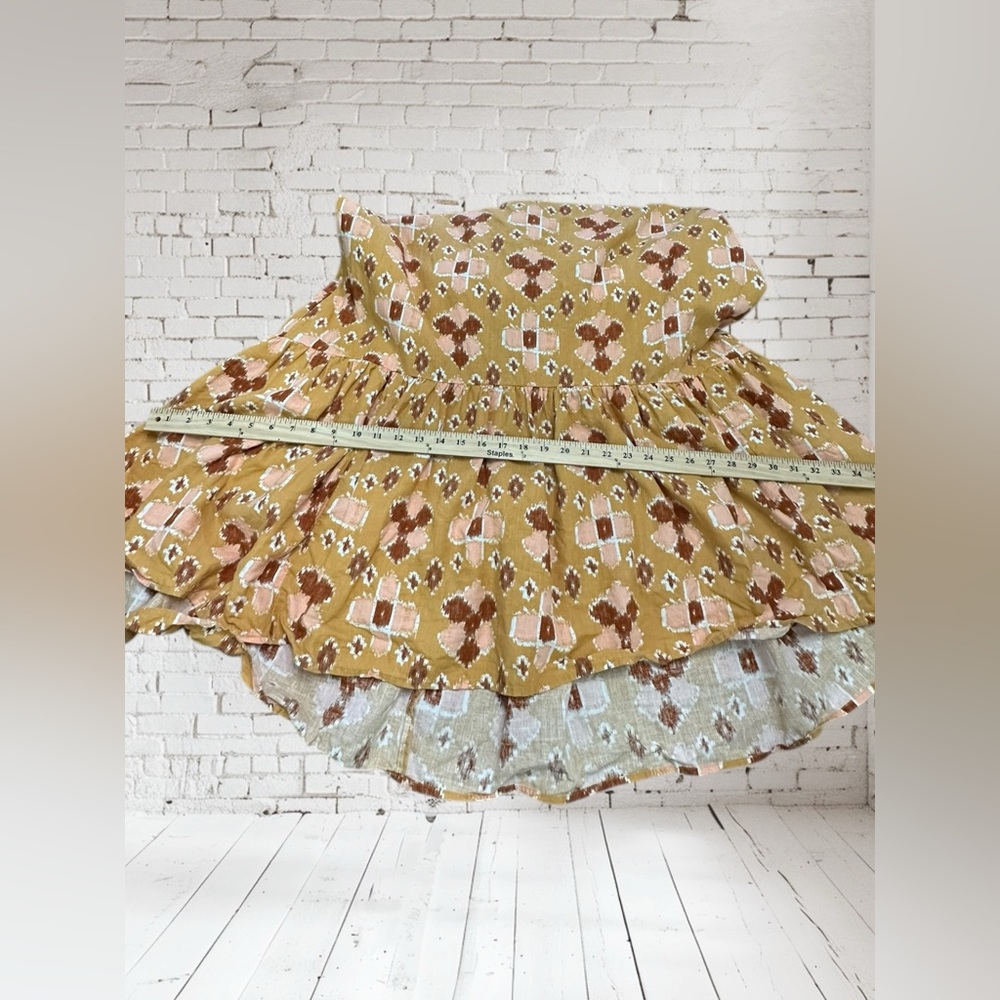 Aerie Strapless Linen Blend Dress.
Gold/brown/pink. Size : XL - Picture 8 of 12